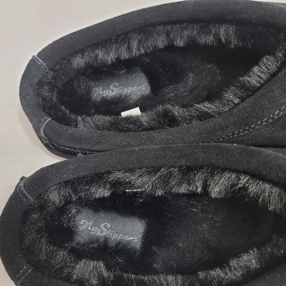 MyPillow MySlippers Men\'s Slip-On Black Suede Leather Slippers 4 Tier Cushion main image 5